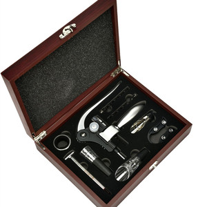 Amazon Hot Selling Wine Opener Sets Gift Box Sets With Stand And Foil Cutter Custom Corkscrew Wine Bottle Opener Sets