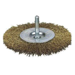 Cepillo circular industrial de 4 pulgadas con vástago de latón y alambre de acero Cerda Grado industrial Ø 100 mm - Product Image 2