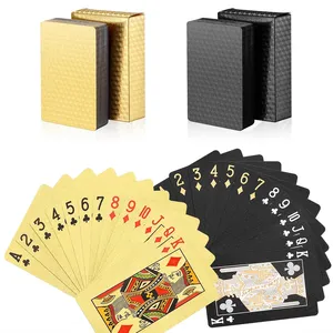 Individuelle Farbe schwarze Gold-Spielkarte Spiel Kartengruppe wasserdicht Poker-Magie-Spielbrett Großhandel Spielkarte