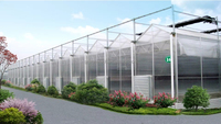 Multi-Span Polycarbonaat Kas Met Hydroponisch Systeem Nieuw Ontwerp Goot Verbonden Groot Formaat Voor Rozenbloemen Planten