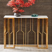 Meubles de salon, table console en marbre, table console moderne de luxe, table console en acier inoxydable pour couloir, entrée, en vente