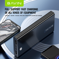 BAVIN Prix de gros Logo personnalisé Banque d'alimentation portable à écran LED Charge rapide 10000mah Banque d'alimentation mince avec support de téléphone PC050