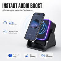 Lampu Atmosfer RGB Nirkabel Khusus untuk Speaker B-T, Dudukan Desktop LED RGB untuk Sensor Ponsel, Sensor Nirkabel RGB untuk Ponsel