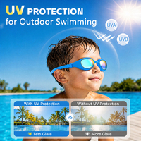 Lunettes de natation professionnelles en silicone personnalisées, anti-buée, anti-UV, pour enfants, été