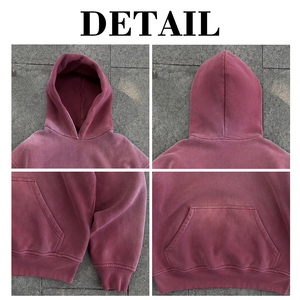 New Arrival OEM&ODM Custom Men's Acid Wash Gradient Color Hoodie Sweatshirts Custom logo Casual Style Heavyweight Hoodie for Men - Product Image 6