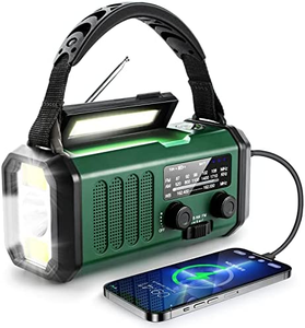 Hand Crank Solar Panel AM/FM/<b>WB</b> Portable Radio SOS Flashlight 10000mAh Battery Type-C Charging for Survival Outdoor Emergency - Product Image 1