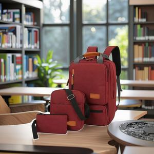 Unisex 2025 <b>Laptop</b> Backpack Set <b>Small</b> Pocket Oxford Material Zipper Closure USB Travel School Business College Work Fits 14.5in - Product Image 1