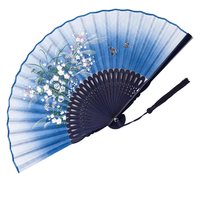Éventails pliables pour femmes West Lake CC, 8,3 pouces, bleus, style espagnol, portables, thème papillon et fleurs, pour la danse