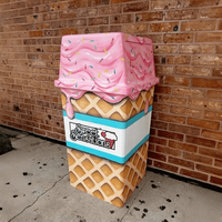 Escultura Gigante de Helado de Fibra de Vidrio Personalizada: Tamaño, Color, Escena y Forma Exclusivas, Modelo Escénico con Temática de Comida