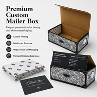 Boîtes d'emballage en carton ondulé pour l'expédition postale, en papier kraft noir et blanc, personnalisées pour les produits cosmétiques et de soins de la peau FSC