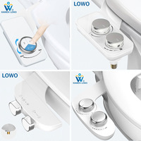 Accessoire de bidet non électrique à double buse, pression réglable, lavage frontal et arrière, post-partum, hémorroïdes, CE RoHS, installation facile pour salle de bain