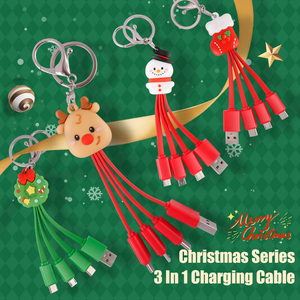 Trẻ Em Món Quà Giáng Sinh 3in1 Sạc Cáp Đa Cổng Điện Thoại Di Động <span class=keywords><strong>USB</strong></span> 3 Trong 1 Sạc Cáp - Product Image 2