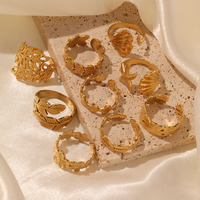 Bague Serpent en Acier Inoxydable Plaqué Or 18 carats, Étanche, Vintage, Réglable, Bijoux pour Femmes