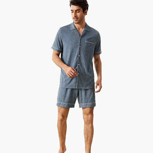 <b>Men's</b> Bamboo Pajamas Summer Night Wear for <b>Men</b> Short Sleeve Custom <b>Pyjamas</b> <b>Men's</b> Sleepwear Clothing Vietnam Factory - Product Image 1