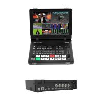 Mezclador de Video en Vivo HD Pro de 5 Canales, Diseño Metálico Abatible, Cambio de Orientación Vertical a Horizontal, Transmisión Simultánea, Visualización Múltiple