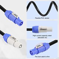 IP65 12AWG 3-poliges PowerCon-Strom verlängerung kabel für LED-Bildschirmstrahl-Moving-Head-Licht, Bühnen licht leistung, Audio-Video-Geräte