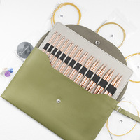 Vente en gros Ensemble d'outils à tricoter 13 pièces Colorful Aluminum Oxide Amovible Sleeve Collar Circular Needle Gravure Sweater Needle