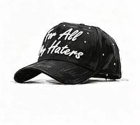 Casquettes Sportives 5 Panneaux Barbas 31 en Gros – Chapeaux à Large Bord Noirs en Polyester/Coton G5 – Casquettes Originales avec Logo Brodé de Perles
