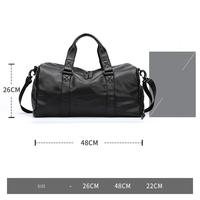 Sac de Sport Tendance et Imperméable en Cuir pour Hommes avec Compartiment à Chaussures, Personnalisable avec Logo en Tissu, Idéal pour Voyage et Gym