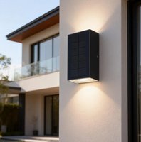 Lampes murales solaires d'extérieur IP44 étanches en aluminium, éclairage décoratif de jardin à LED avec garantie de 2 ans pour la maison, la terrasse et les allées