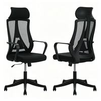 Chaise de bureau ergonomique moderne à dossier haut en maille, pivotante, avec hauteur réglable et base en maille pour mobilier de bureau administratif