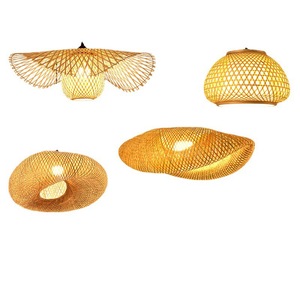 โคมไฟแขวนไม้ไผ่รูปวงรี E27 LED หัวเดียวสำหรับร้านอาหาร ห้องน้ำชา สไตล์เซน - Product Image 3