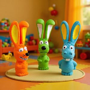 Doğal Lateks Malzemeden Üretilmiş Köpekler İçin Tavşan Şeklinde Diş Sağlığı Oyuncağı - Product Image 1