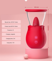 Kovida 3-in-1 Rosen-Vibrator Klitoris-Stimulator Saugender Zungen-Leck-Klitoris-Sauger Dildo Frauen Rosen-Vibrator mit Saugfunktion
