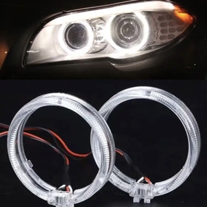 Nuevos faros LED de ojo de demonio de 5W para coches, motocicletas, luz de circulación diurna colorida DRL 12V, Mini lente de proyector, nuevo Kit de lámpara DIY - Product Image 1