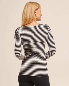 2020 de Otoño de las mujeres 3/4 mangas a rayas de Ribbed ropa de <span class=keywords><strong>lactancia</strong></span> superior de enfermería camisetas - Product Image 5