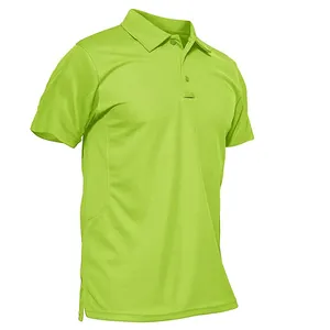 Garment Manufactures Polyester Men's Quick Dry Polo Shirts Custom Logo Moisture Wicking Casual Tactical Golf Polo Shirt Male