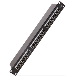 Panneau de brassage réseau blindé 24 ports 1U 19 pouces monté en rack <span class=keywords><strong>Cat</strong></span> 5e/<span class=keywords><strong>Cat</strong></span> 6/<span class=keywords><strong>Cat</strong></span> <span class=keywords><strong>6A</strong></span> Noir Ports <span class=keywords><strong>RJ</strong></span> <span class=keywords><strong>45</strong></span> pour rack de serveur Centre de données - Product Image 5