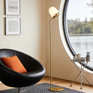 Hot Selling Modern Nordic White glass Lampshade <b>Standing</b> LED Floor Lamps Luxury Large Round Style for Living Room Body - Product Image 3