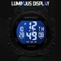 Jam Tangan Digital Elektronik LCD NAVIFORCE NF7104 7104 untuk Pria, Kasual, dengan Alarm, Tahan Air, Tali Silikon, Jam Tangan Fashion untuk Pria