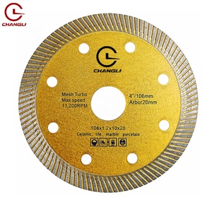 Thiết Kế Mới Lưới Turbo 4Inch 106Mm Siêu Mỏng 1.1Mm 1.2Mm Phân Khúc Độ Dày Kim Cương Saw Blade Cho Cắt Sứ Gạch - Product Image 3