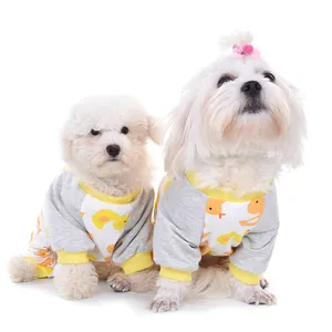 Chiot mignon pyjamas chien coton corps costume chats combinaisons vêtements petit canin été chien vêtements marque de luxe mode