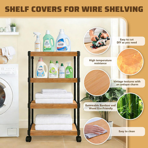 Bamboo <b>Shelf</b> Tiered Storage <b>Rack</b> 24 X16 Kitchen Bathroom Wardrobe Movable <b>Shelf</b> Storage <b>Rack</b> - Product Image 4