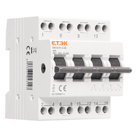 Interrupteur de transfert manuel double alimentation ETEK sur rail DIN, disjoncteur à interverrouillage CA 50/60Hz blanc, livraison rapide 1-0-2 230V 4P 16-63A