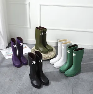 Lente Herfst Winter Regenlaars Lady Hoge Laarzen Schoenen Dames Prinses Leren Martin Laarzen