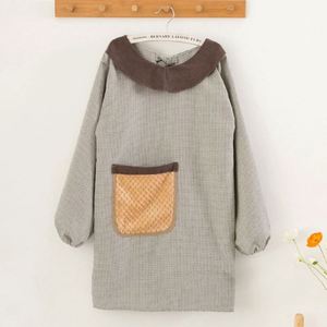 Delantal coreano antipolución de manga larga, lindo, para cocina, cafetería, guardería, ropa de trabajo para adultos, hombres y mujeres, con cintura. - Product Image 4