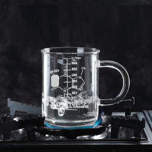 Tasses à café en verre borosilicate de 450 ml avec poignée et mesure, motif molécule de caféine, pour la <span class=keywords><strong>chimie</strong></span> - Product Image 4