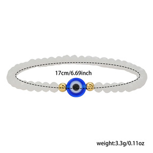 Evil Eye Acrylic <b>Beaded</b> <b>Bracelet</b> Blue <b>Crystal</b> Round Geometric Women's Jewelry Gift D1685-1 - Product Image 4
