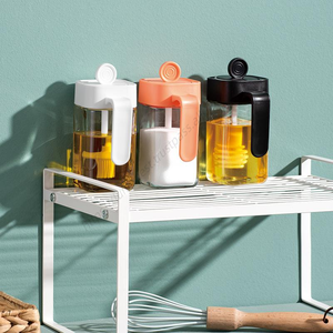 Bouteilles d'assaisonnement en verre CXT079 en gros avec couvercle cuillère, flacons scellés pour sel, miel et huile, pour cuisine - Product Image 2