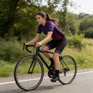 Conjunto de Jersey y Pantalones Cortos de Ciclismo para Mujer, Transpirable, de Secado Rápido, con Paneles de Malla, Ecológico, Reversible, que Absorbe la Humedad - Product Image 1