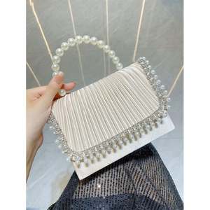 Bolso de Mano Clásico con Decoración de Perlas, Mini Bolso de Noche para Banquetes Formales, para Bodas, Fiestas, Graduaciones, Cenas - Product Image 4