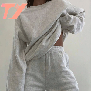 Conjunto Deportivo Informal de Verano para Mujer TUOYI, Sudadera Gris de Diseño Vintage, Pantalones Cortos, Ropa Deportiva, Sudadera con Capucha de Algodón con Estampado Largo - Product Image 1