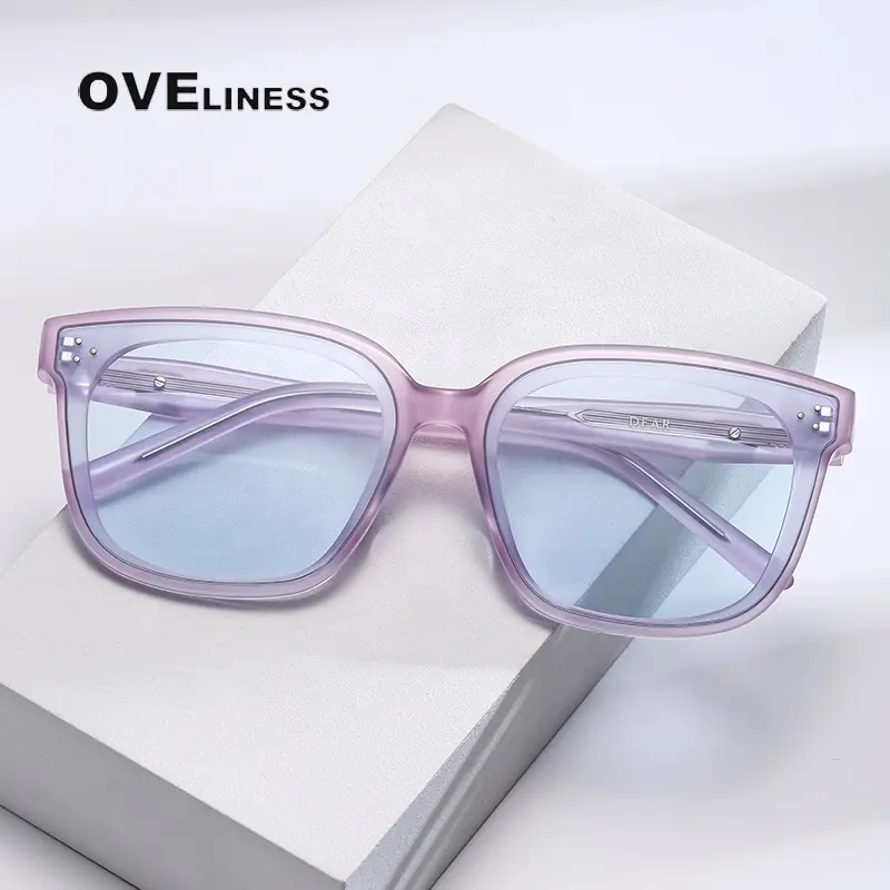 2024 Polarized Sunglasses Women Vintage Shades 100% UV Protection Fashion Square Acetate Sun Glasses Trendy