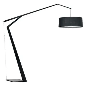 Lampu Lantai Led Led OLED Berdiri Logam Multifungsi Dapat Disesuaikan Hitam Desain Mewah Modern