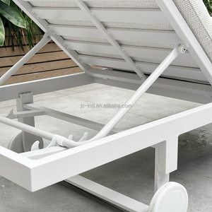 Chaise longue d'extérieur en aluminium Portable coussins lavables amovibles pour cour hôtel chaises longues escalier salon - Product Image 2