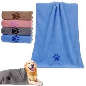 Kit de serviettes de bain pour chien, 4 couleurs, absorbantes, 100% coton, 66,67 cm (26 po), personnalisables - Product Image 1